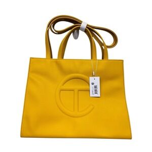 NWT Telfar Medium Shopping Bag Tote Yellow Mustard With Dustbag
